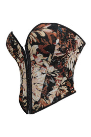 Black Floral Sweetheart Corset Top