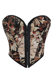 Black Floral Sweetheart Corset Top