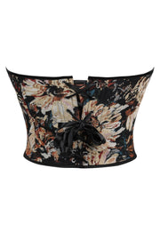Black Floral Sweetheart Corset Top