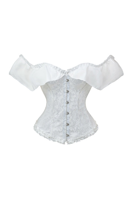 White Off-the-Shoulder Corset Top