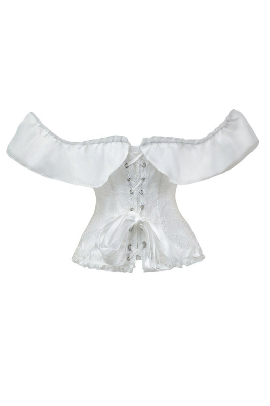 White Off-the-Shoulder Corset Top