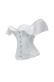 White Off-the-Shoulder Corset Top