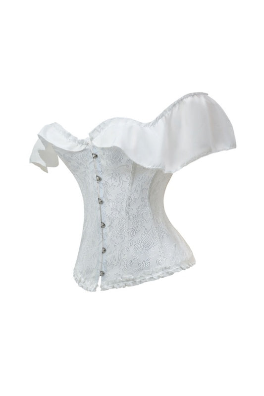 White Off-the-Shoulder Corset Top