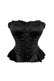Black Satin Strapless Corset Top