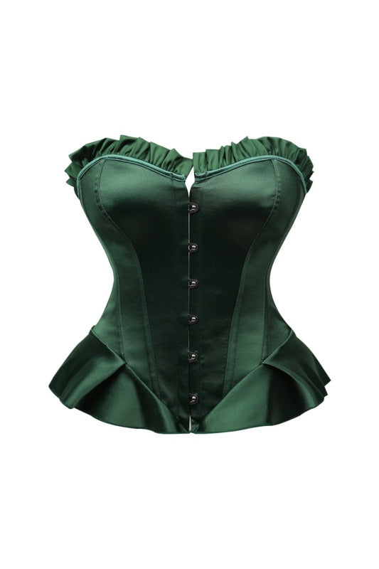Black Satin Strapless Corset Top