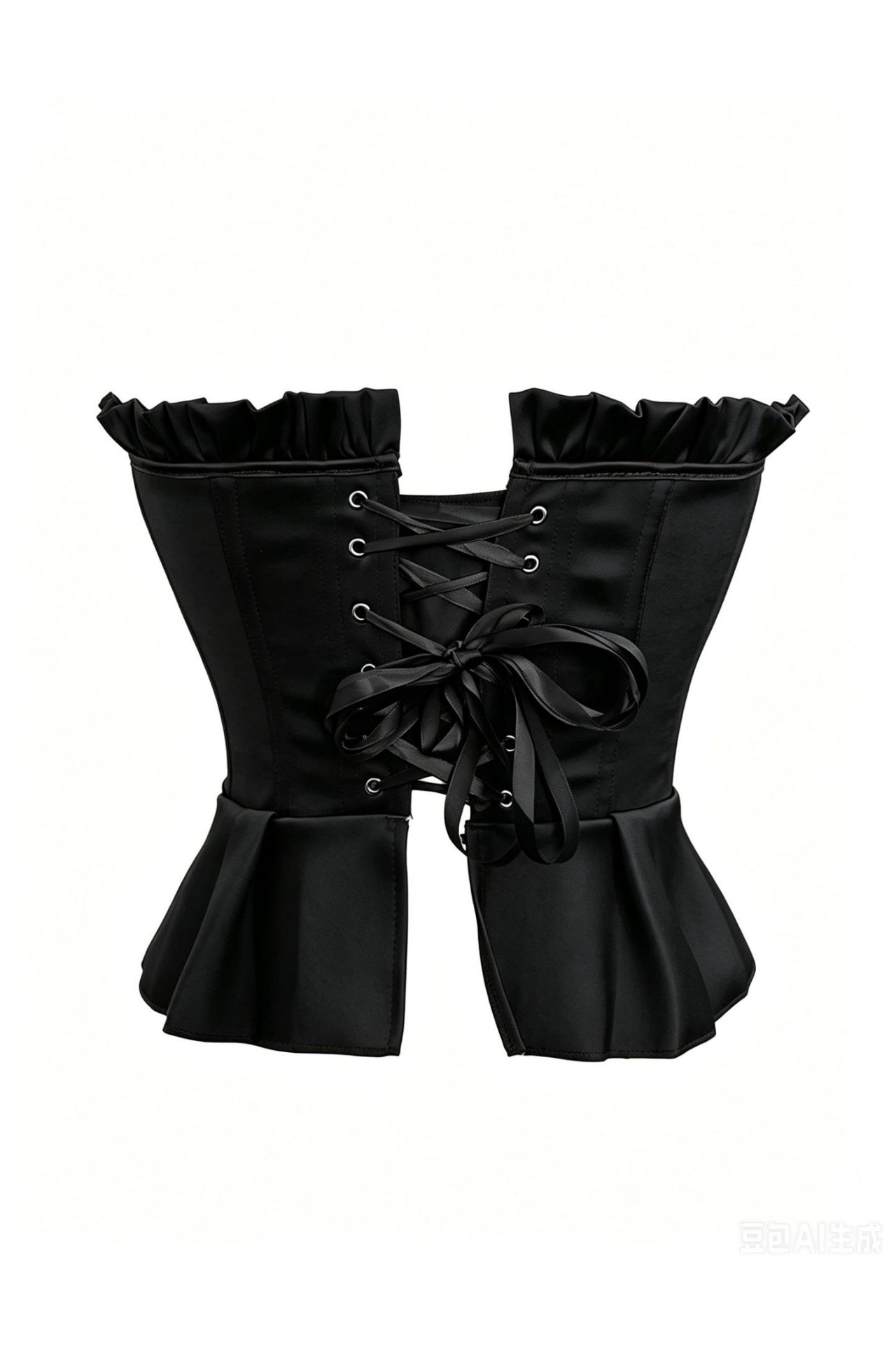 Black Satin Strapless Corset Top