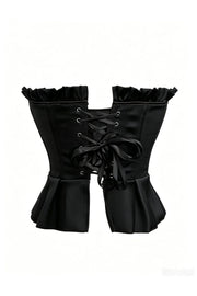 Black Satin Strapless Corset Top