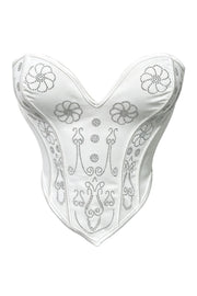 White Sweetheart Beaded Corset Top