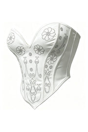 White Sweetheart Beaded Corset Top