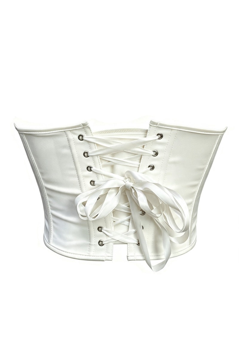 White Sweetheart Beaded Corset Top
