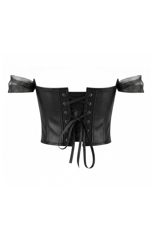 Black Off-the-Shoulder Corset Top