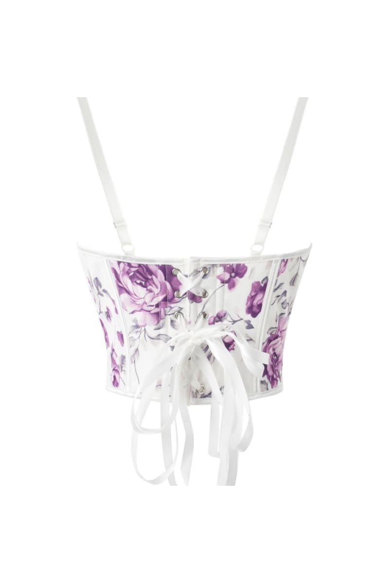 White Sweetheart Floral Corset Top