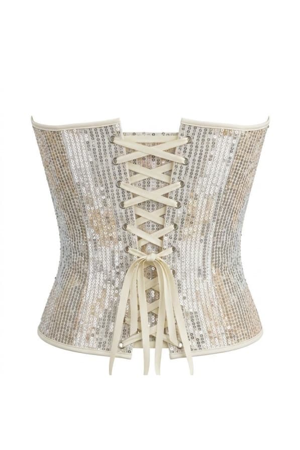 Floral Sequined Sweetheart Corset Top