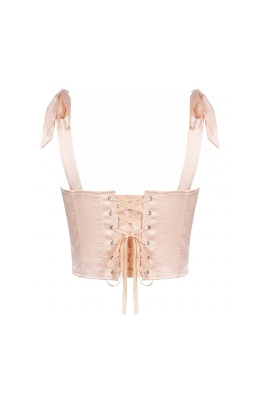 Dusty Pink Satin Corset Top