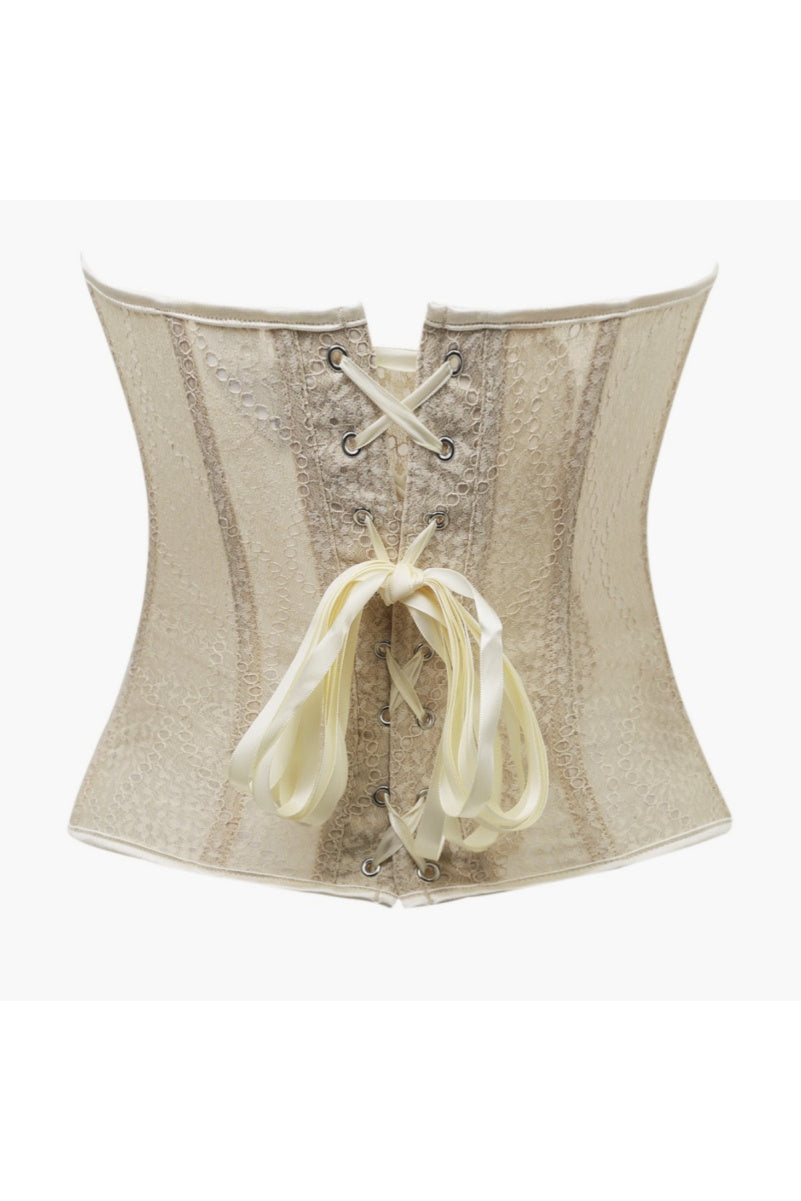Apricot Lace Sweetheart Corset Top