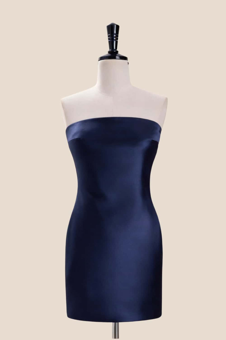 Strapless Yelow Satin Tight Short Dress