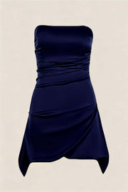 Strapless Pink Ruched Short Homecoming Dress