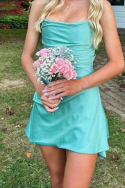 Strapless Jade Ruched Short Homecoming Dress
