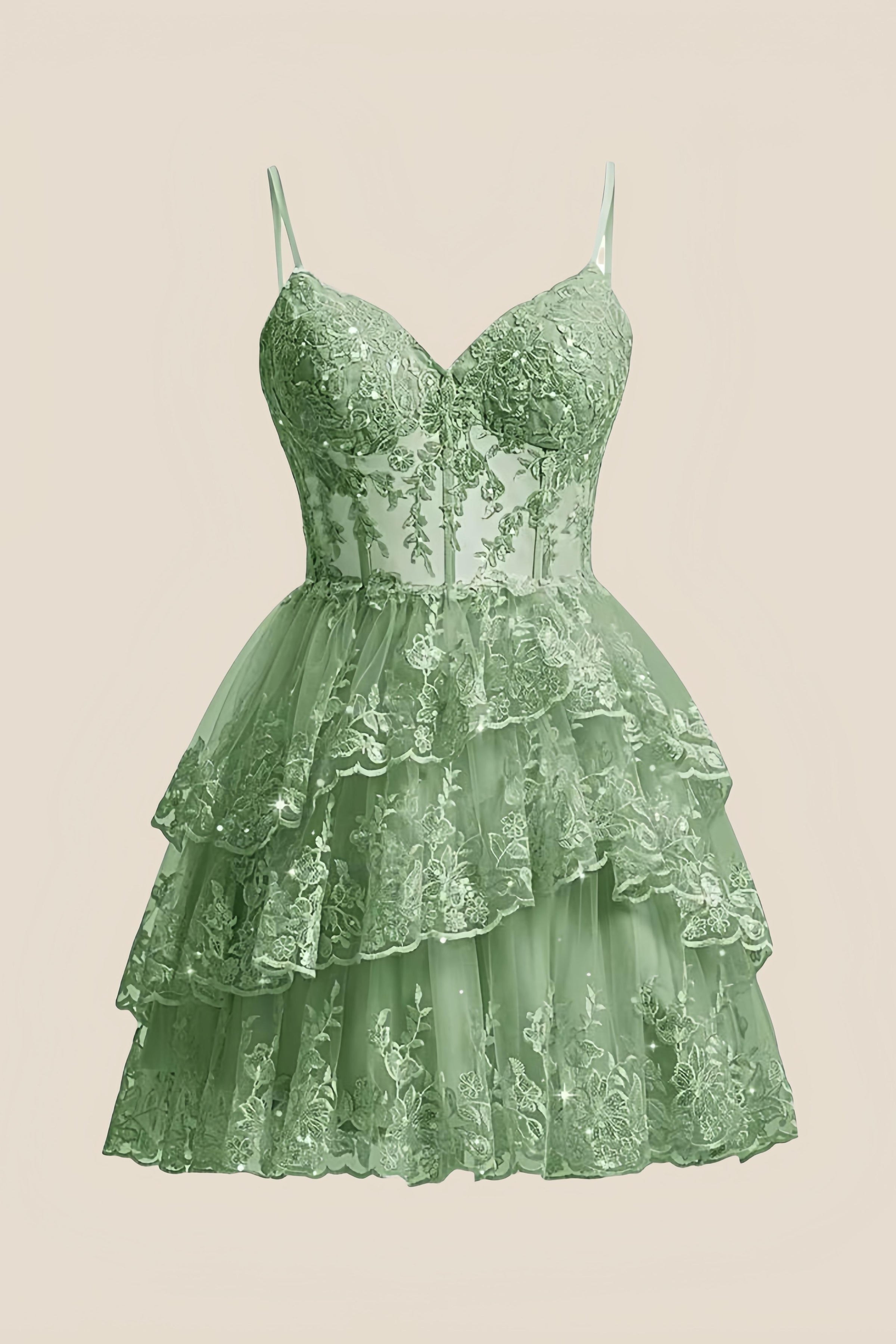 Straps Sage Green Tiered Layered Short Princess Dress Ohmollydress Straps Sage Green Tiered Layered Short Princess Dress Ohmollydress