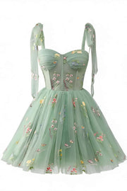 Lavender Floral Corset A-line Princess Dress