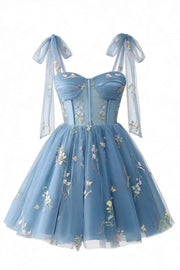 Lavender Floral Corset A-line Princess Dress