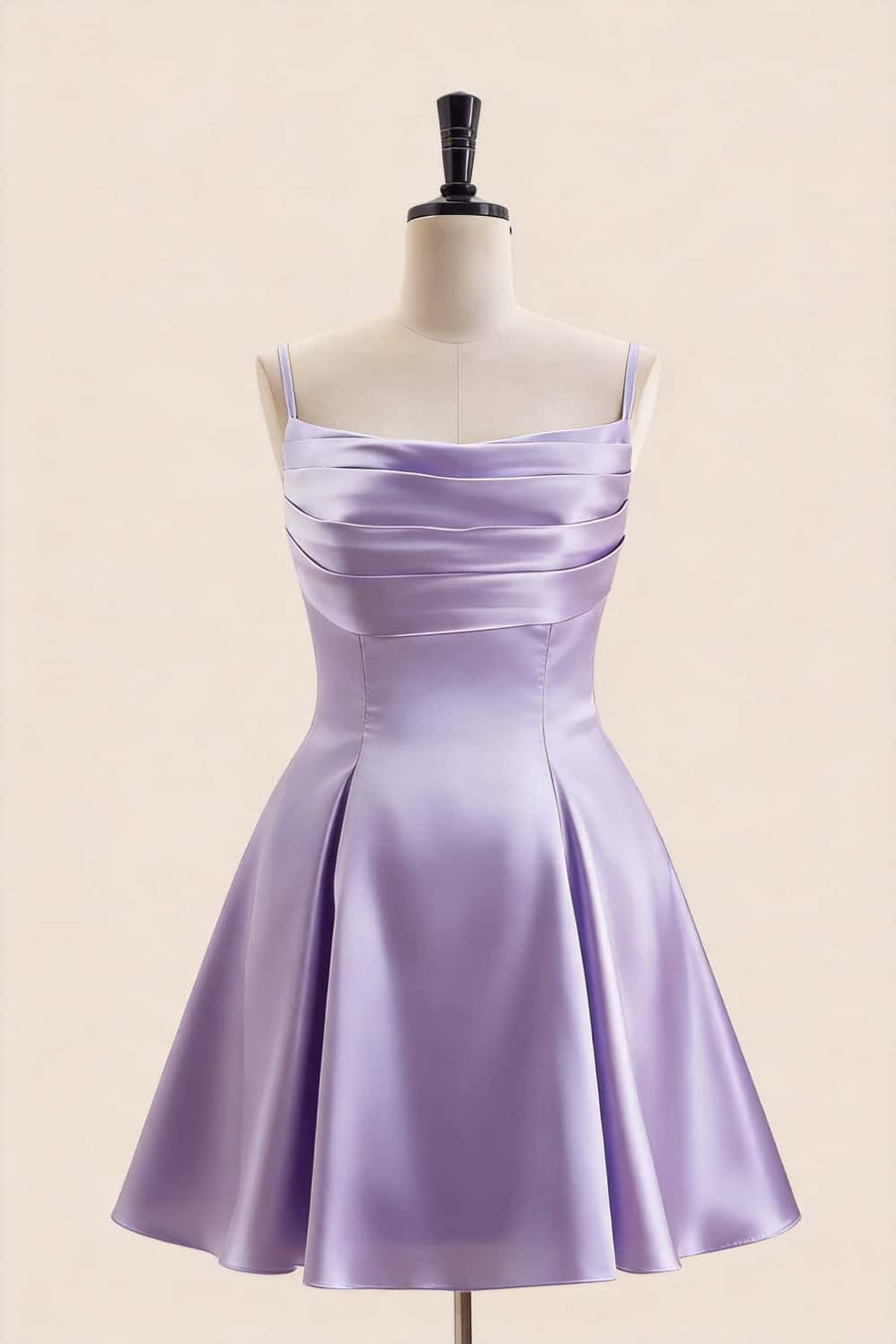 Lavender Cowl Neck Short Dress with Back Bow Ohmollydress Lavender Cowl Neck Short Dress with Back Bow Ohmollydress