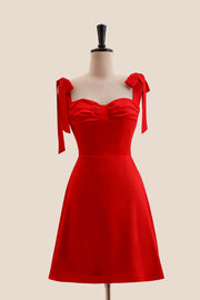 Straps Wine Red A-line Short Princess Dress