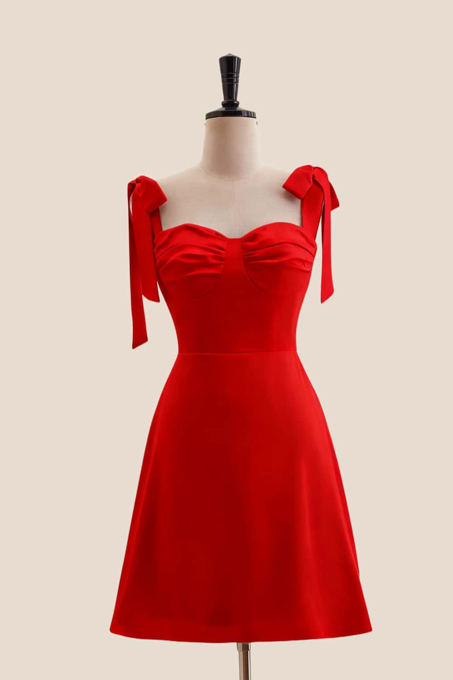 Straps Wine Red A-line Short Princess Dress
