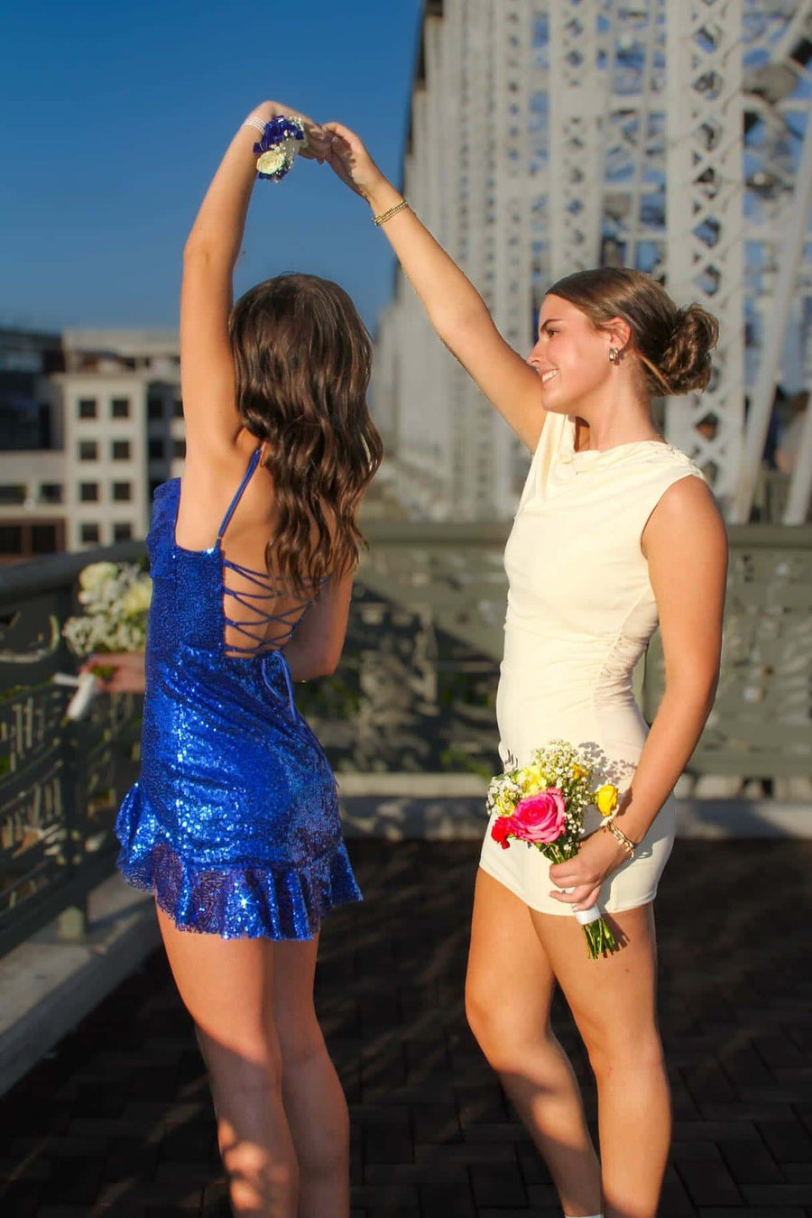 Royal Blue Ruffle Sequin Sheath Short Dress