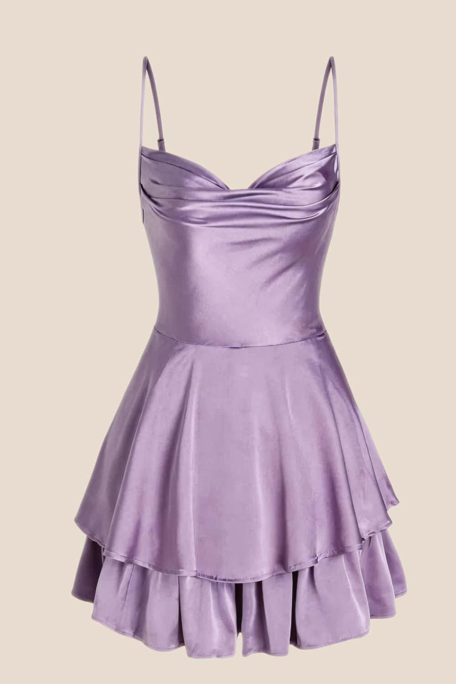 Cowl Neck Dusty Blue Ruffles Short Princess Dress Ohmollydress Cowl Neck Dusty Blue Ruffles Short Princess Dress Ohmollydress