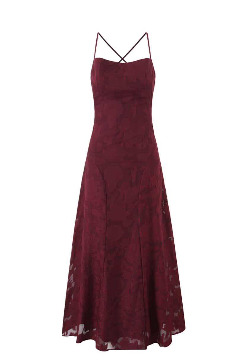 Spaghetti Straps Burgundy Floral Long Dress Ohmollydress Spaghetti Straps Burgundy Floral Long Dress Ohmollydress