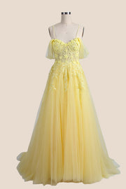 Black Floral Embroidery Strapless A-line Formal Dress