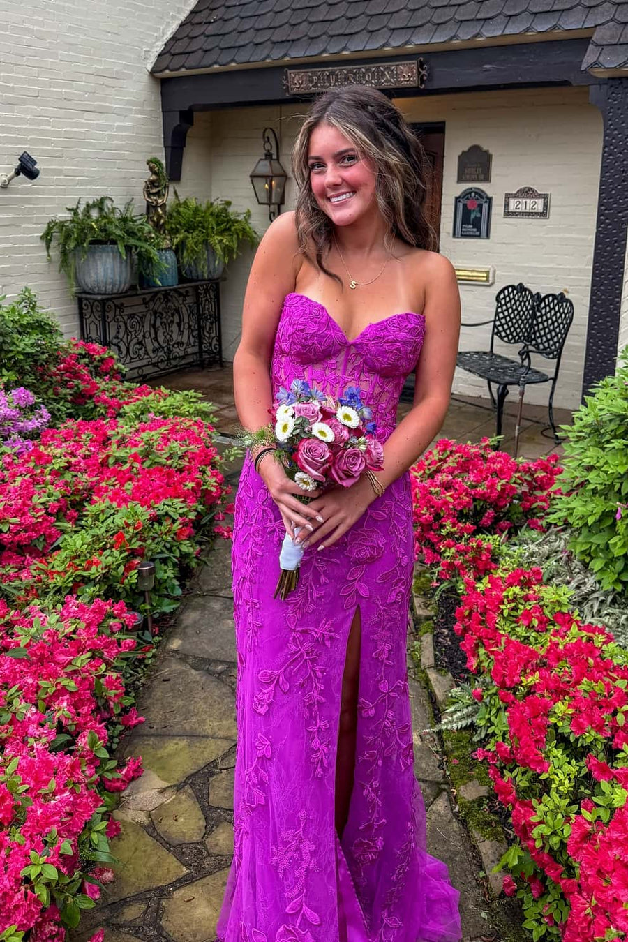 Strapless Black Lace Mermaid Long Prom Dress