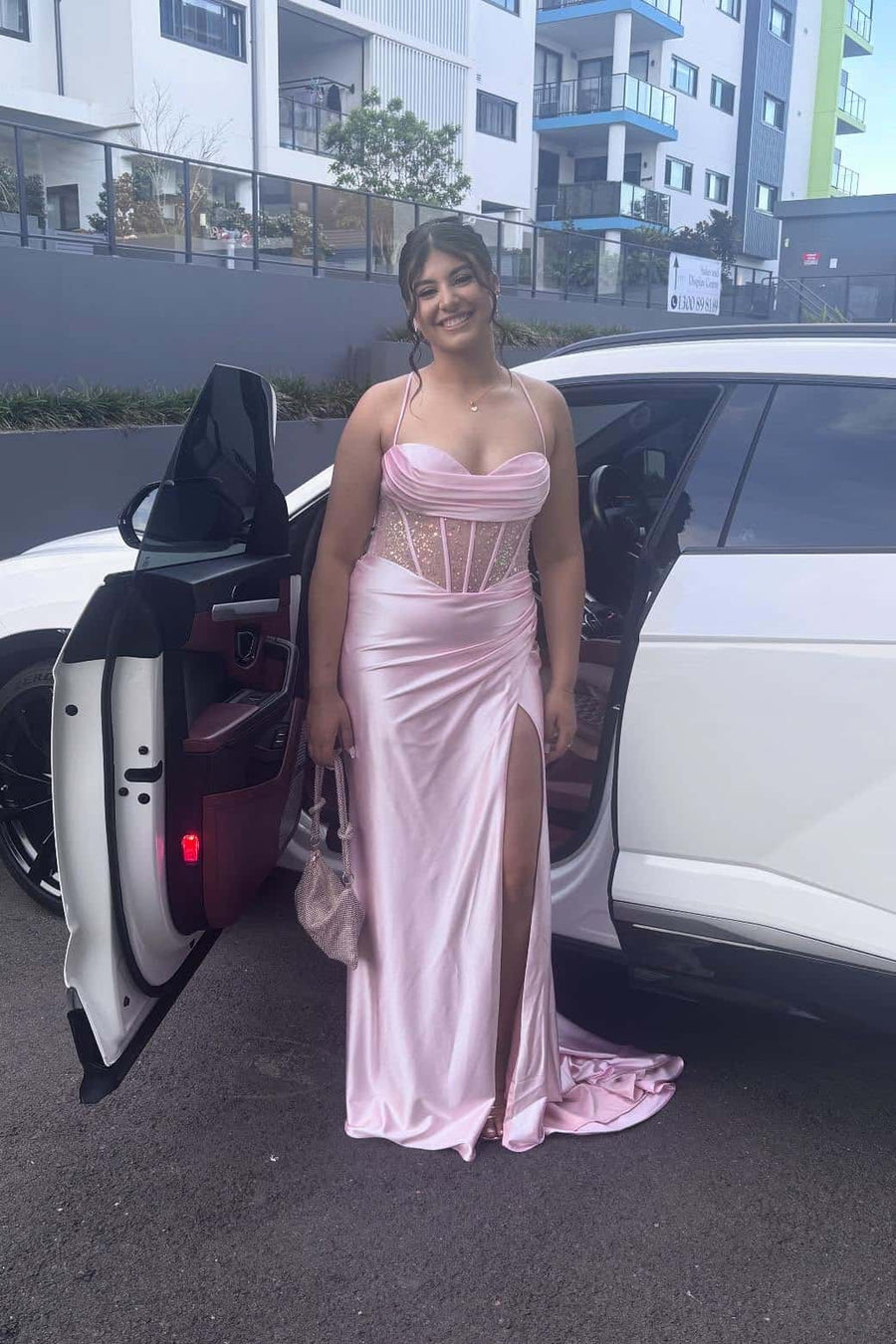 Sage Green  Ruched Corset Mermaid Long Prom Dress