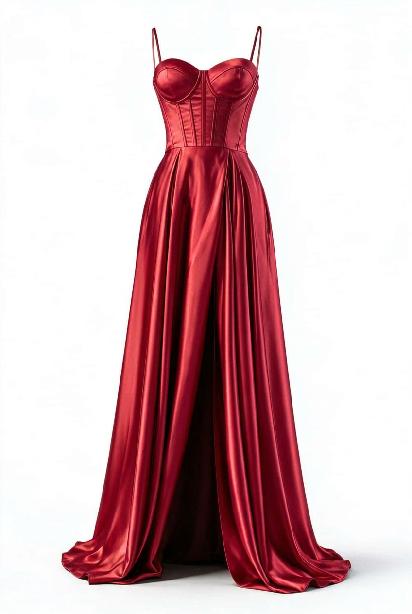 Sage Green Corset A-line Satin Long Formal Dress