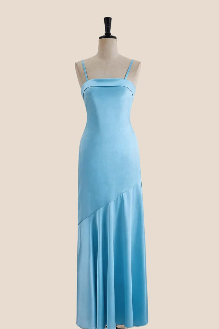Straps Pink Sheath Long Dress with Back Bow