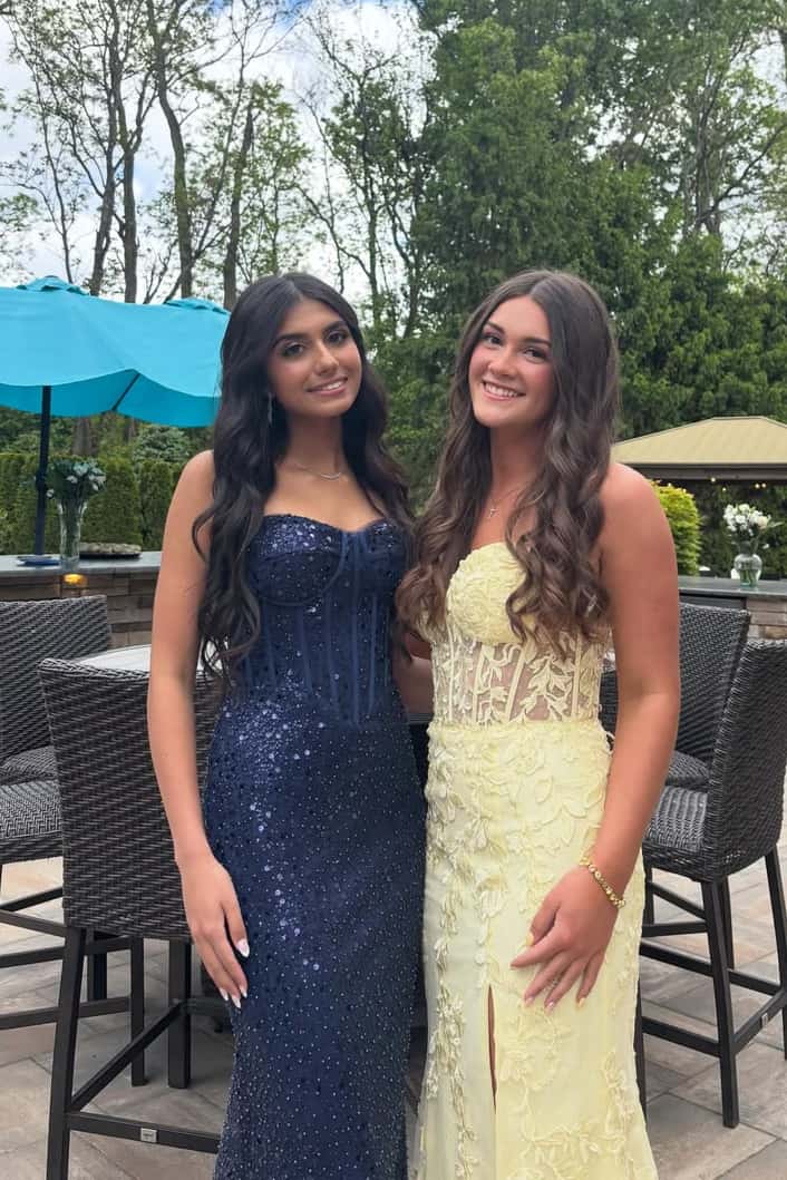 Light Blue Sequin Mermaid Long Formal Dress