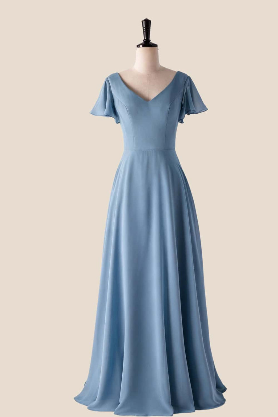 Flare Sleeves Eucalyptus Chiffon Long Bridesmaid Dress Ohmollydress Flare Sleeves Eucalyptus Chiffon Long Bridesmaid Dress Ohmollydress