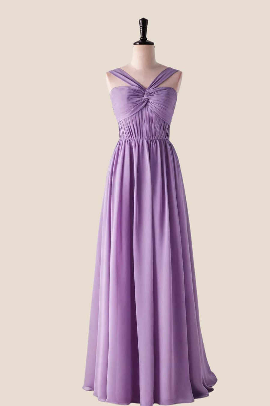 Pleated Halter Lavender Chiffon Long Bridesmaid Dress Ohmollydress Pleated Halter Lavender Chiffon Long Bridesmaid Dress Ohmollydress