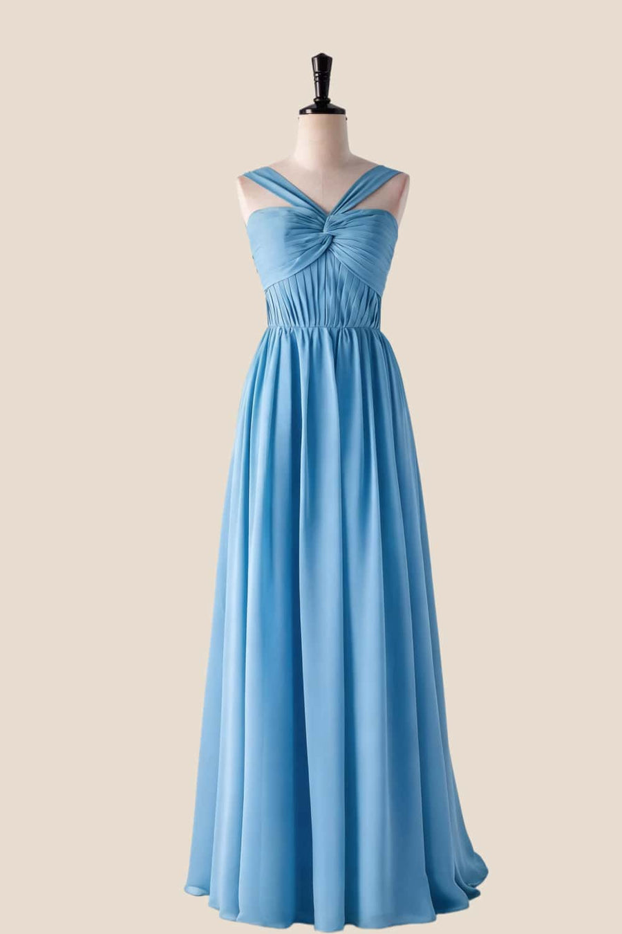 Pleated Halter Matcha Green Chiffon Long Bridesmaid Dress Ohmollydress Pleated Halter Matcha Green Chiffon Long Bridesmaid Dress Ohmollydress
