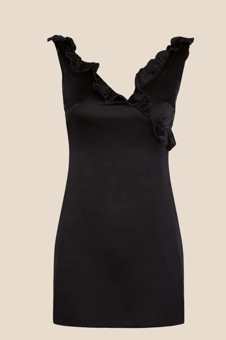 V-neck Lavender Ruffled A-line Short Dress