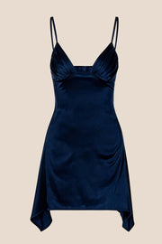 Straps Yellow Soft Satin Short Dress