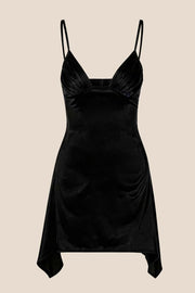 Straps Yellow Soft Satin Short Dress