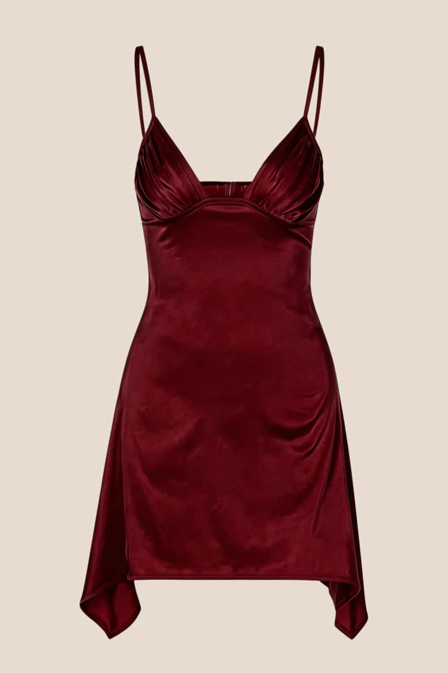 Straps Yellow Soft Satin Short Dress