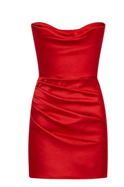 Cowl Neck Light Blue Ruched Bodycon Short Dress