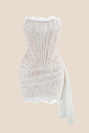 Light Purple Tight Lace Short Dress with Train