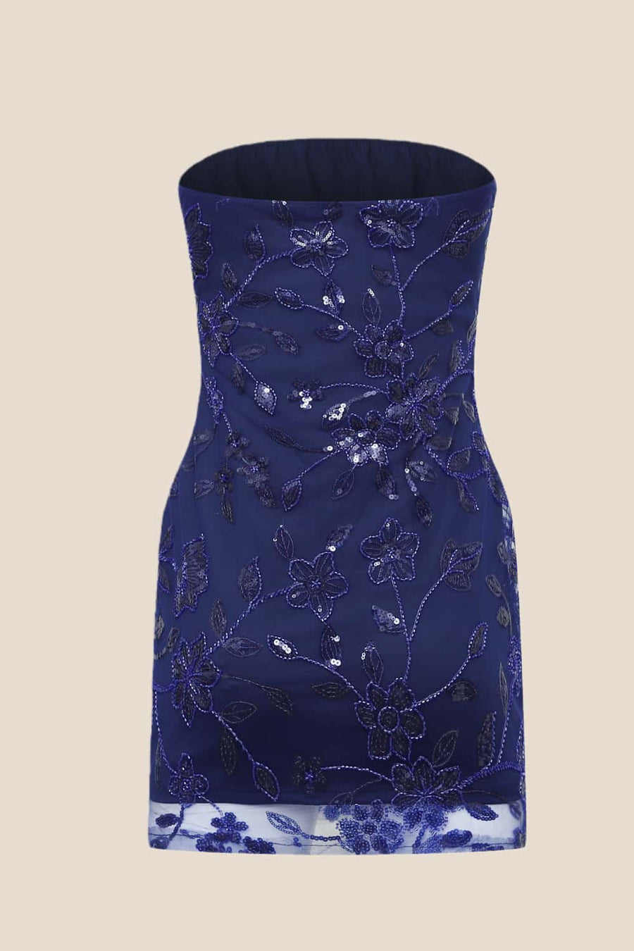 Yellow Strapless Beaded Tight Mini Dress