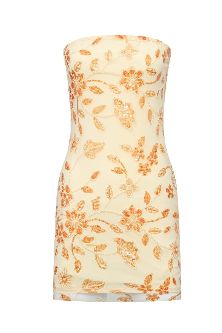 Pink Beaded Flowers Tight Short Dress