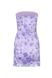 Yellow Strapless Beaded Tight Mini Dress