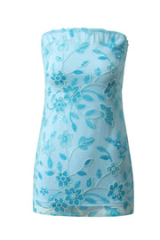 Yellow Strapless Beaded Tight Mini Dress